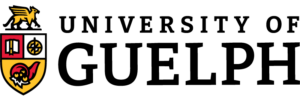Logo for the University of Guelph featuring the school's crest to the left of its name. 