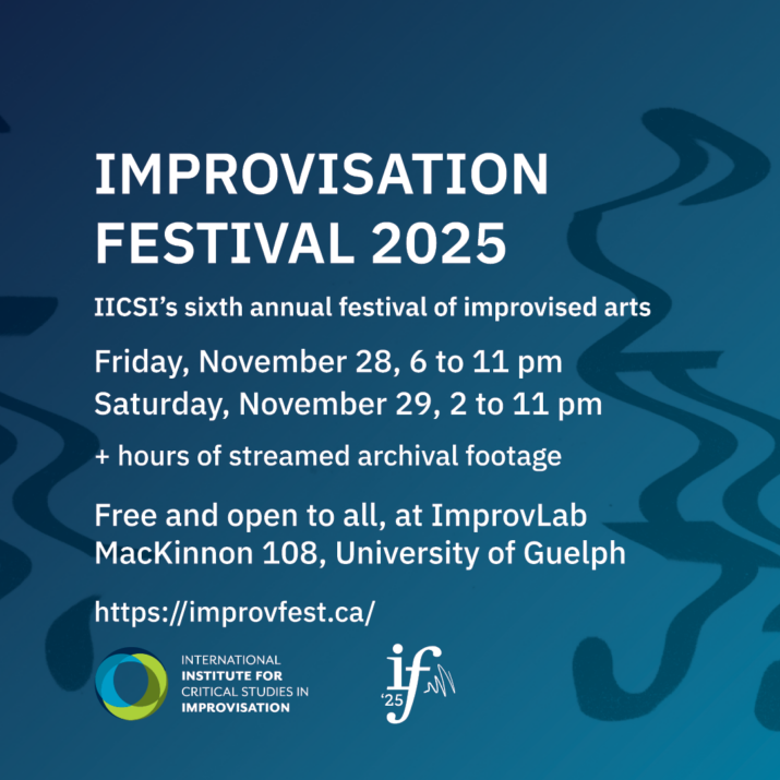 A poster for IF 2025, featuring white text and logos on a navy-to-light-blue gradient background, featuring a distorted version of the IF logo.