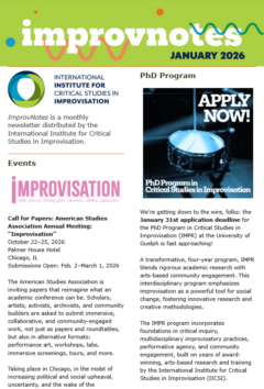 Screenshot of ImprovNotes' January 2026 edition.