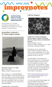 Screenshot of ImprovNotes' April 2026 edition.